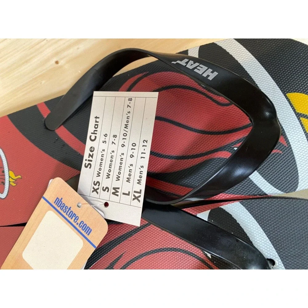 Miami Heat NBA Basketball Flip Flops Team Colors New With Tags Various‎ Sizes
